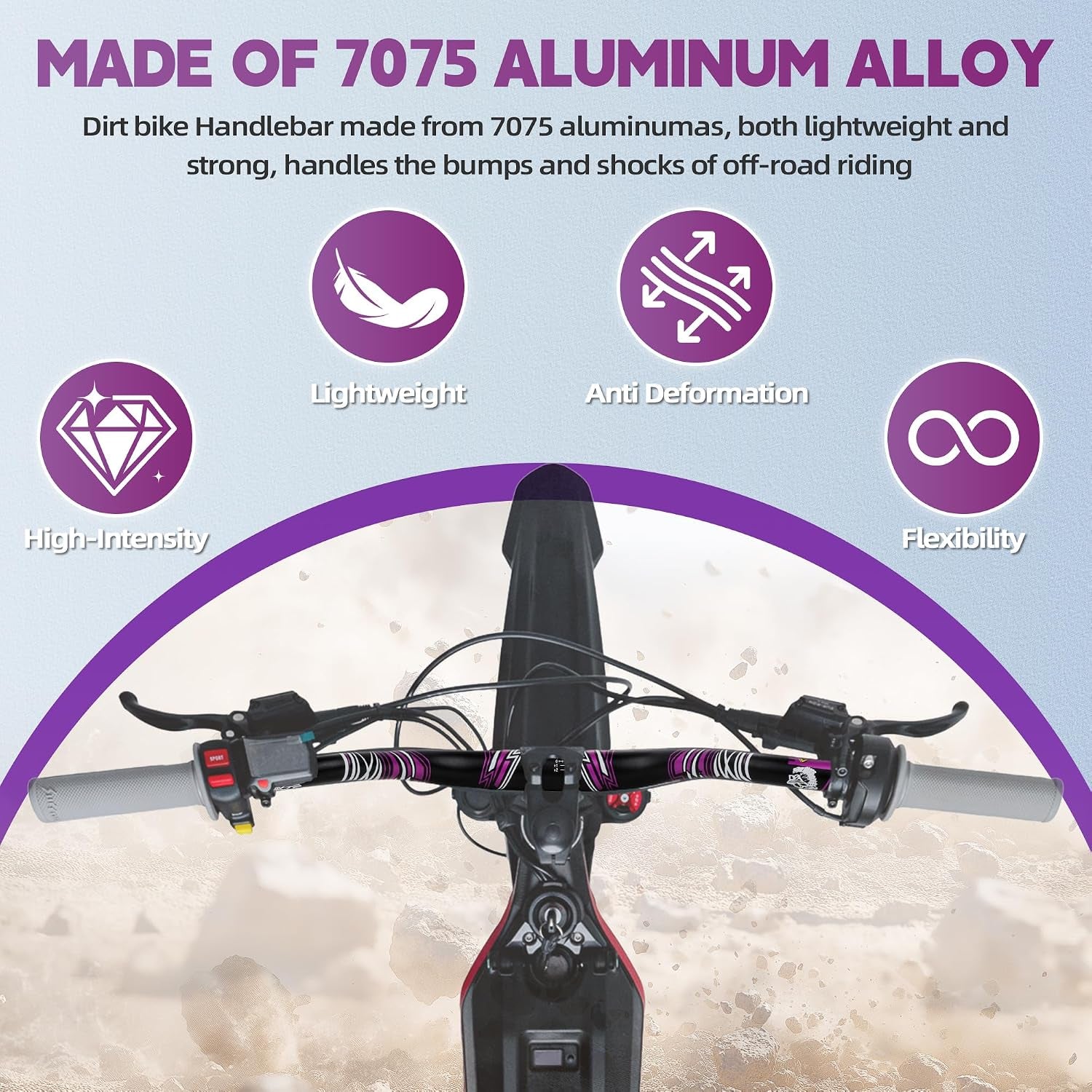 31.8Mm Riser Handlebar with Decal for Surron Light Bee X Lbx/Talaria X3 XXX Sting MX3 R MX4/E Ride Pro SR S Ss/Rawrr Mantis,7075 Aluminum Heighten Handle Bar for Electric Dirt Bike